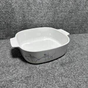 Vtg Corning Ware Ceramic Iris Floral (2 Liter) Casserole Dish (A-2-B)- (9”x 8”)